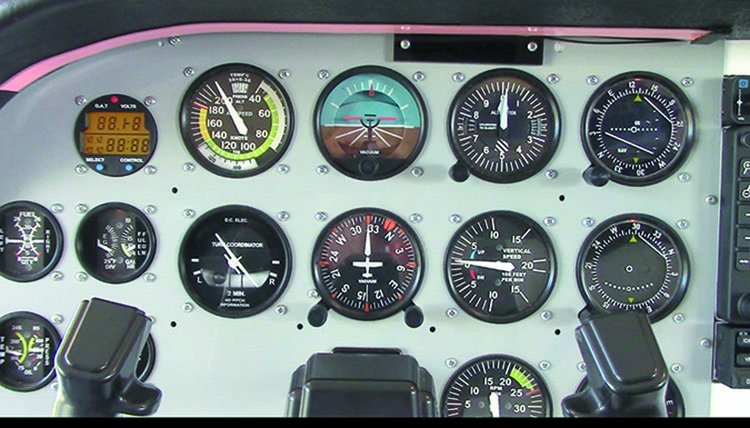 aircraft front gauge panel
