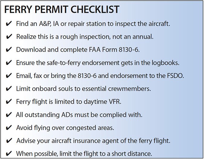 aircraft ferry permit checklist